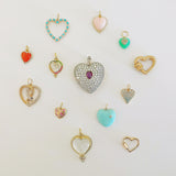 Storrow 14K Gold Diamond & Pink Opal Alana Large Heart Charm
