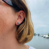 Goldbug Lowcountry Turquoise Cross Stud Earrings