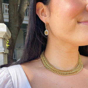 Estate Italian 14K Yellow Gold Interlocking Link Necklace