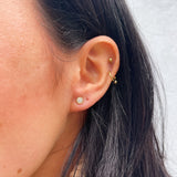 Diamond Bezel 14K Yellow Gold Stud Earrings