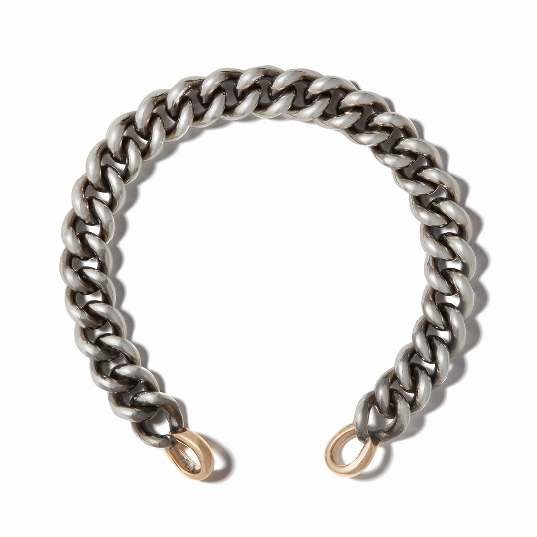 Marla Aaron Silver Mini Mega Curb Chain Bracelet