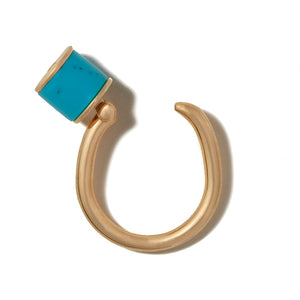 Marla Aaron 18K Gold Turquoise Chubby Trundle Lock Ring