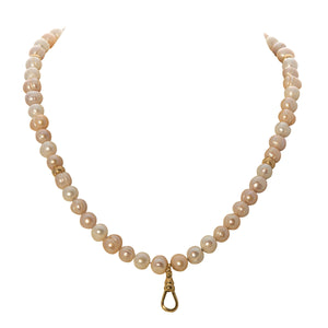 Gold Filled Swivel Clip & Pink Pearl Strand Necklace
