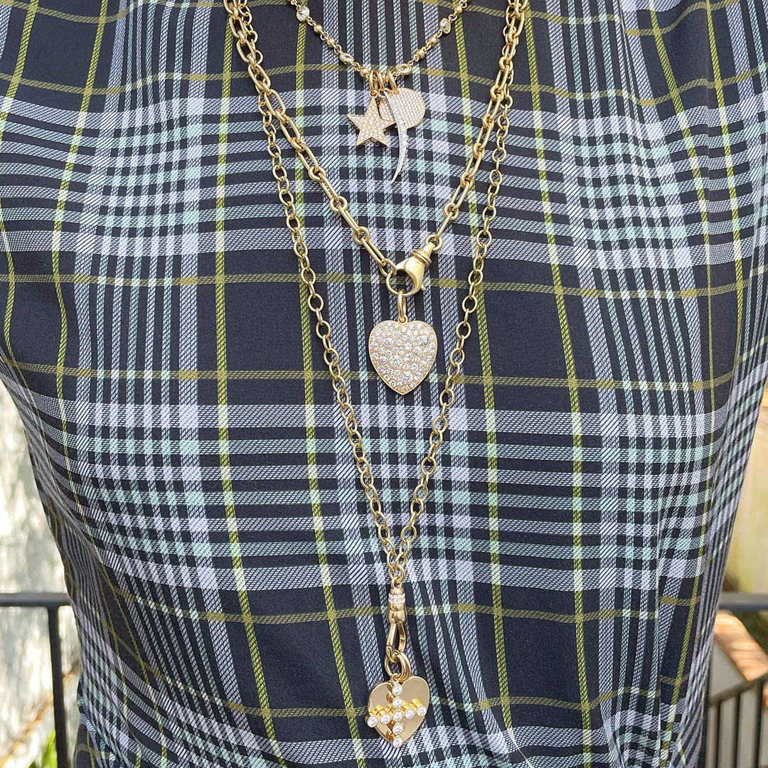 Single Stone Gabby Cross Charm