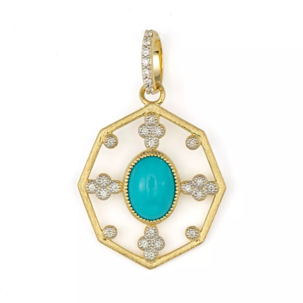 Jude Frances Provence Turquoise & Floating Diamond Pendant