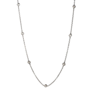 .80ct Diamond by the Yard 14 Station 14K White Gold Necklace