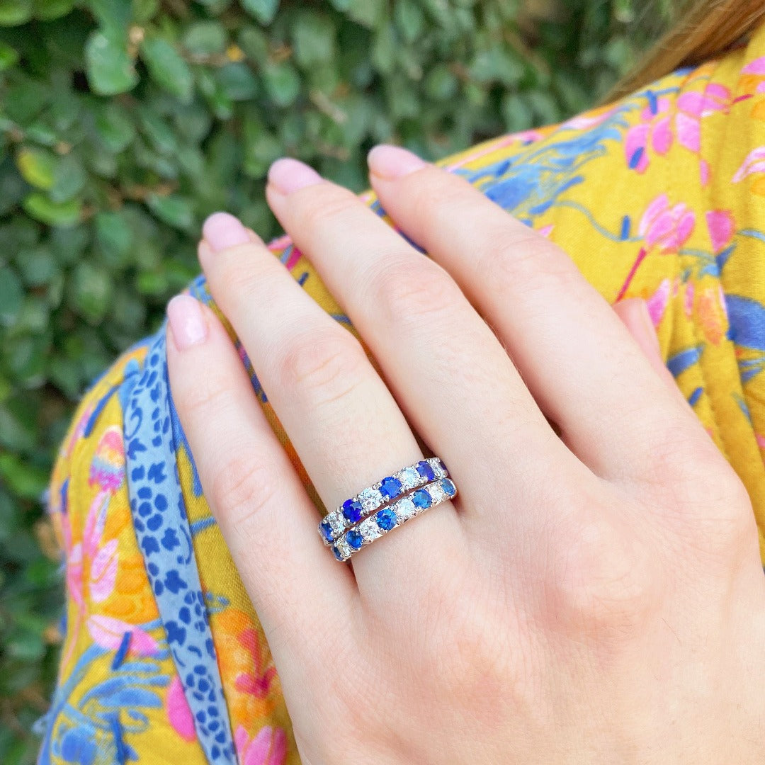 Sapphire & diamond wedding band Clearance