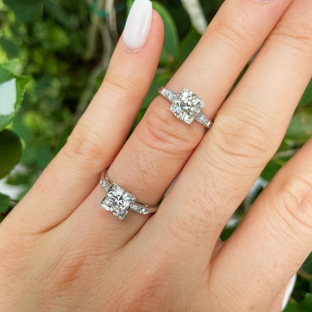 Platinum Halo Diamond Princess Cut Engagement Setting