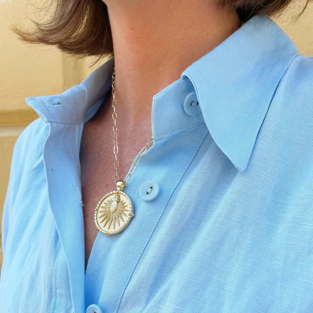 Jane Win Charleston Original Coin Pendant Necklace