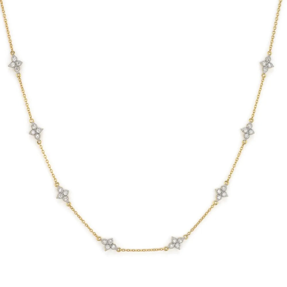 Jude Frances Moroccan Quad Diamond Station Chain Necklace