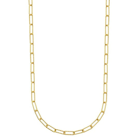 Charles Garnier Gold Plated Silver Diamond Cut 3mm Paperclip Chain Necklace
