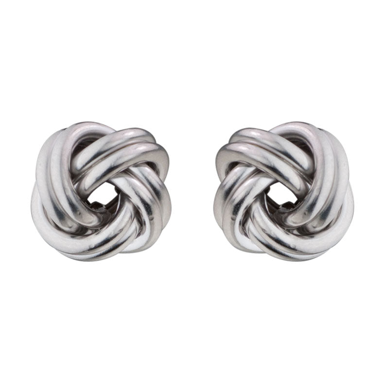 Sterling Silver Love Knot 11mm Stud Earrings