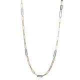 Charles Garnier CZ Station Gold Plated Silver Paperclip Chain Necklace