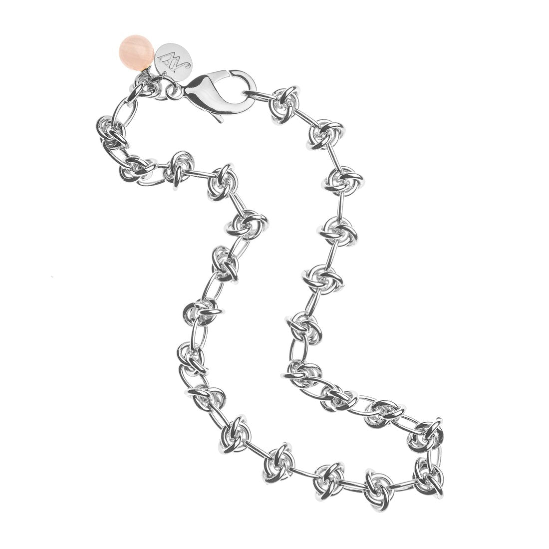 Jane Win In a Knot Chain with Rose Quartz Bead