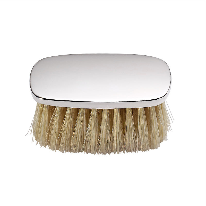 Plain Polished Sterling Silver Military Style Boys Brush
