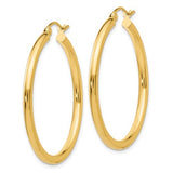 14K Yellow Gold 2.5x35mm Hoop Earrings