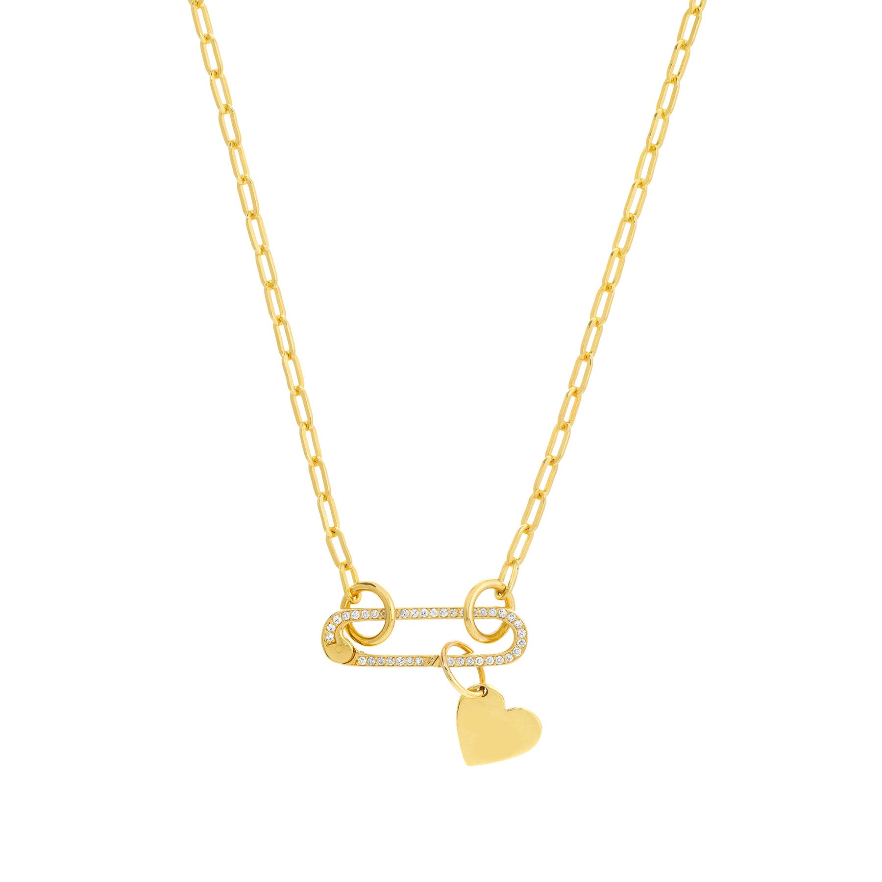 14K Yellow Gold 13mm Tilted Heart Charm