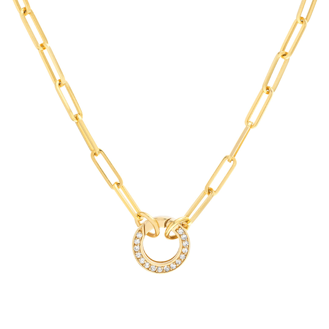 14K Yellow Gold 3.6mm Paperclip Split Chain Necklace 20"