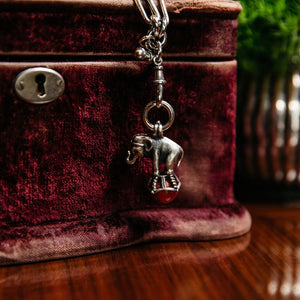 Dudley VanDyke Coral Sterling Silver Elephant Fob