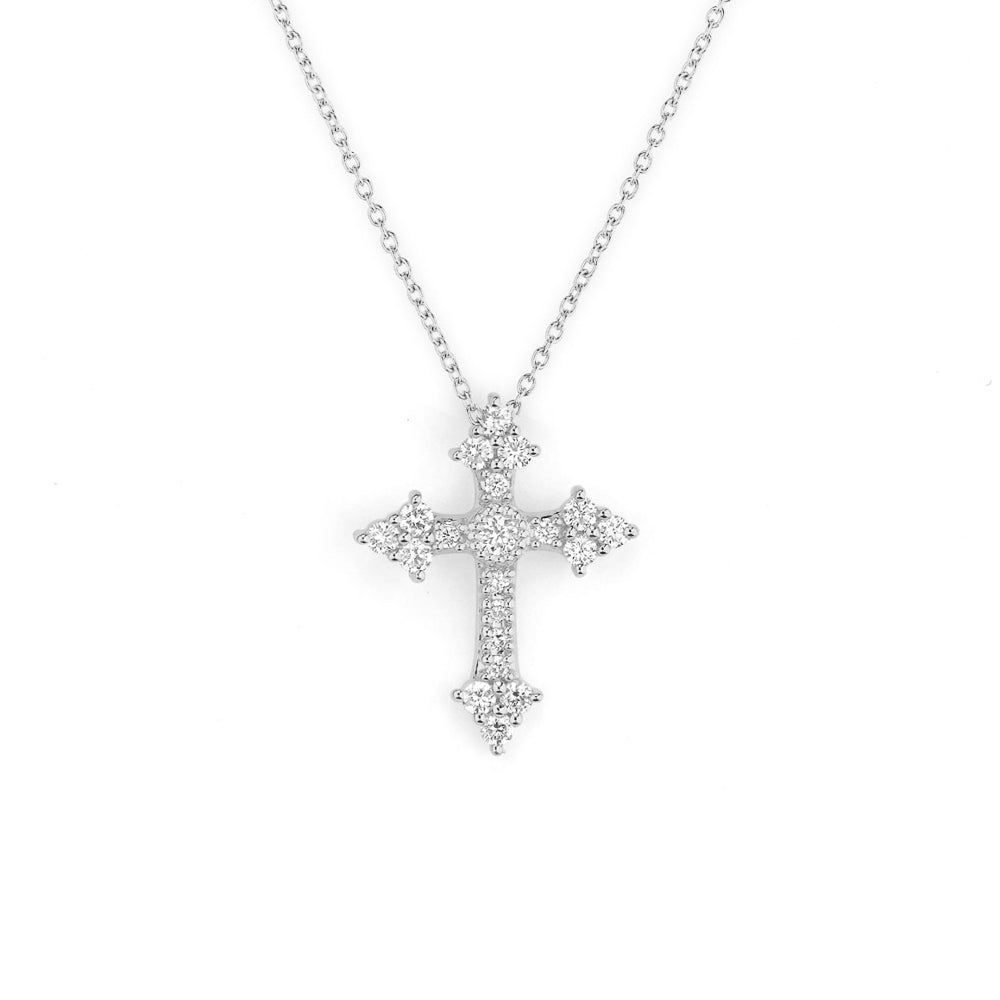 Jude Frances Provence Champagne Small Cross Pendant Necklace