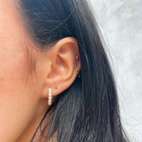 Diamond 14K Yellow Gold Small Hoop Earrings